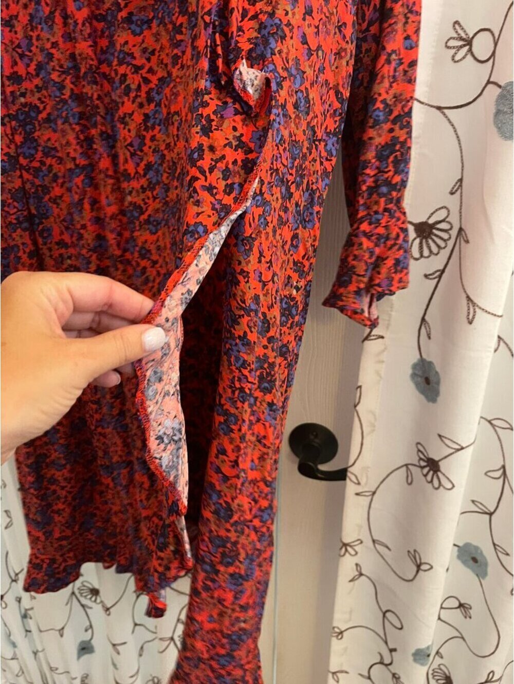 NWOT | H&M | 14 | Floral Faux Wrap Ruffle Midi Dress - Picture 7 of 10